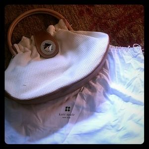 Kate Spade Canvas Purse w/ Bamboo Handles